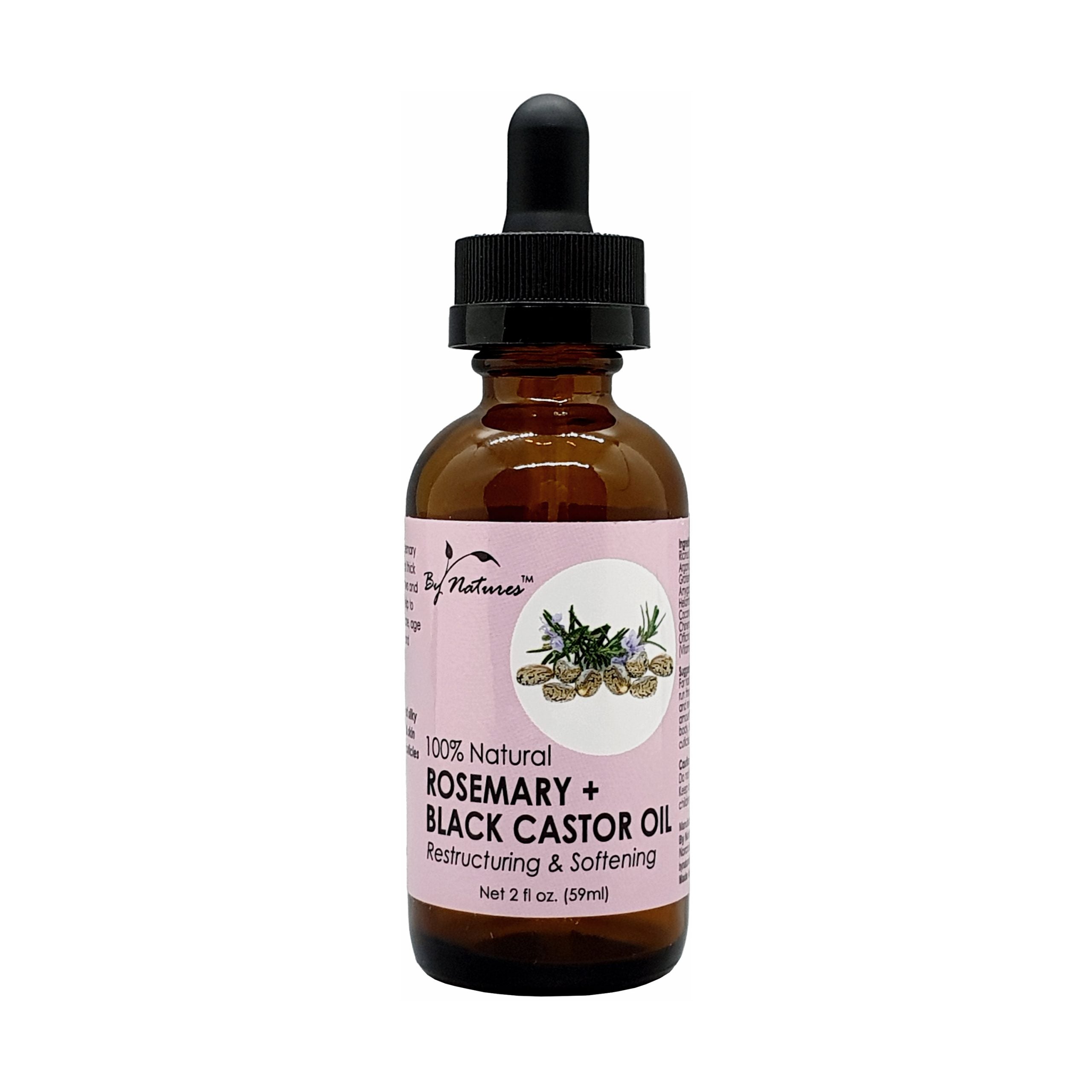 BY NATURES ROSEMARY BLACK CASTOR OIL 2oz